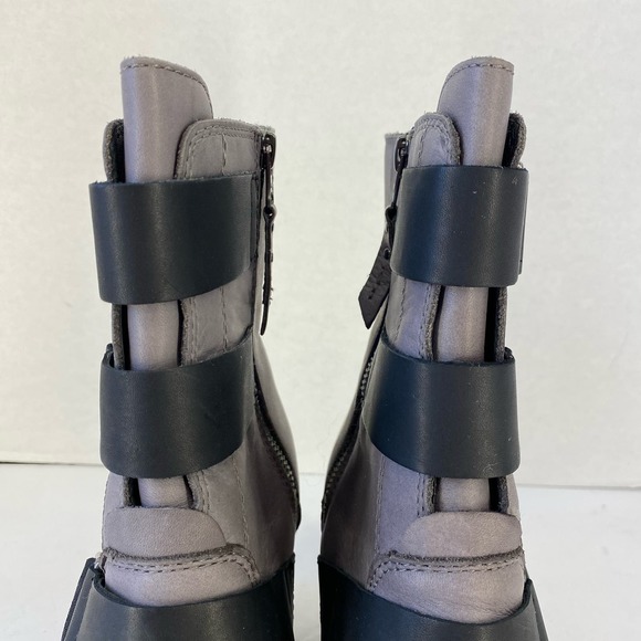 Sorel After Hours Wedge Moto Bootie Gray Buckle Zip Up Womens Size 7.5 - Picture 7 of 16